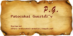 Patocskai Gusztáv névjegykártya