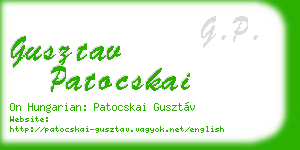 gusztav patocskai business card